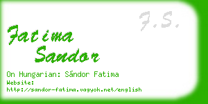 fatima sandor business card