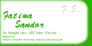 fatima sandor business card